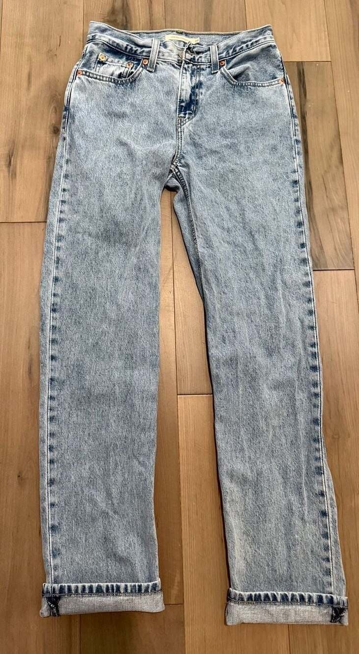 Levi's Low Pro Straight Leg Jeans Light Wash Size 24 - Picture 3 of 8